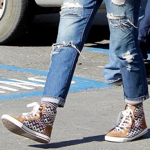 Tory Burch Noah Tan Hightop Sneakers